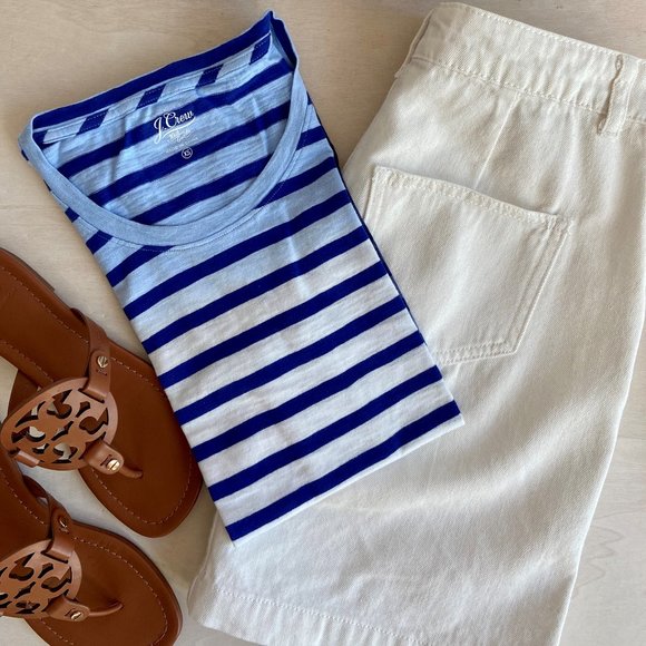 🐟2x HP!🐟 NWT J. Crew Dip-dyed Striped Tee - Picture 8 of 8